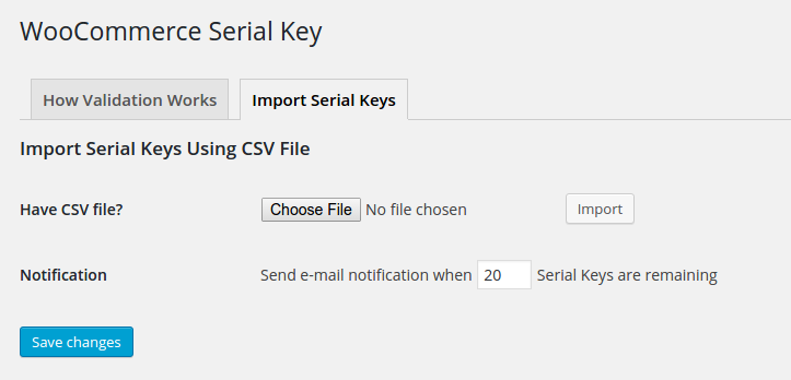 serial keys ws
