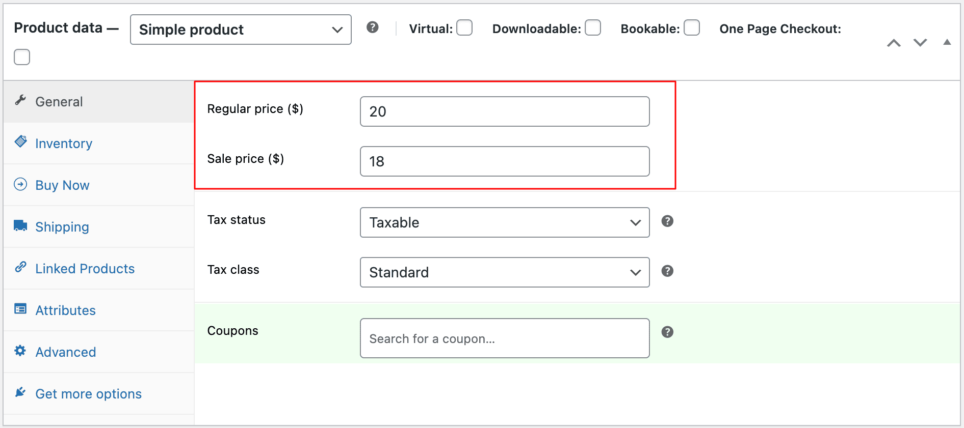 set product prices in WooCommerce