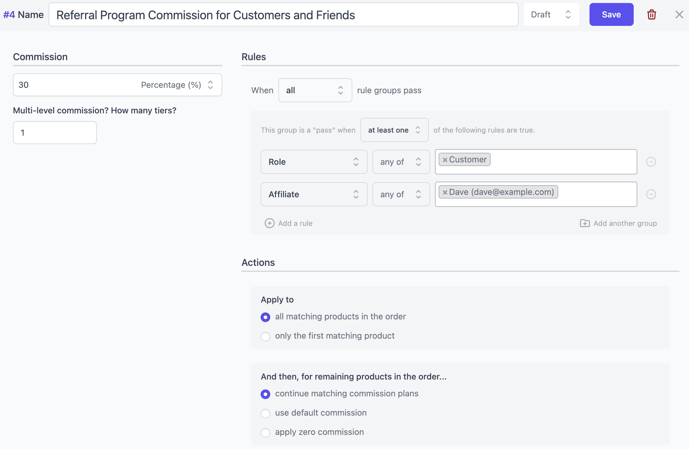 WooCommerce referral program commission setup