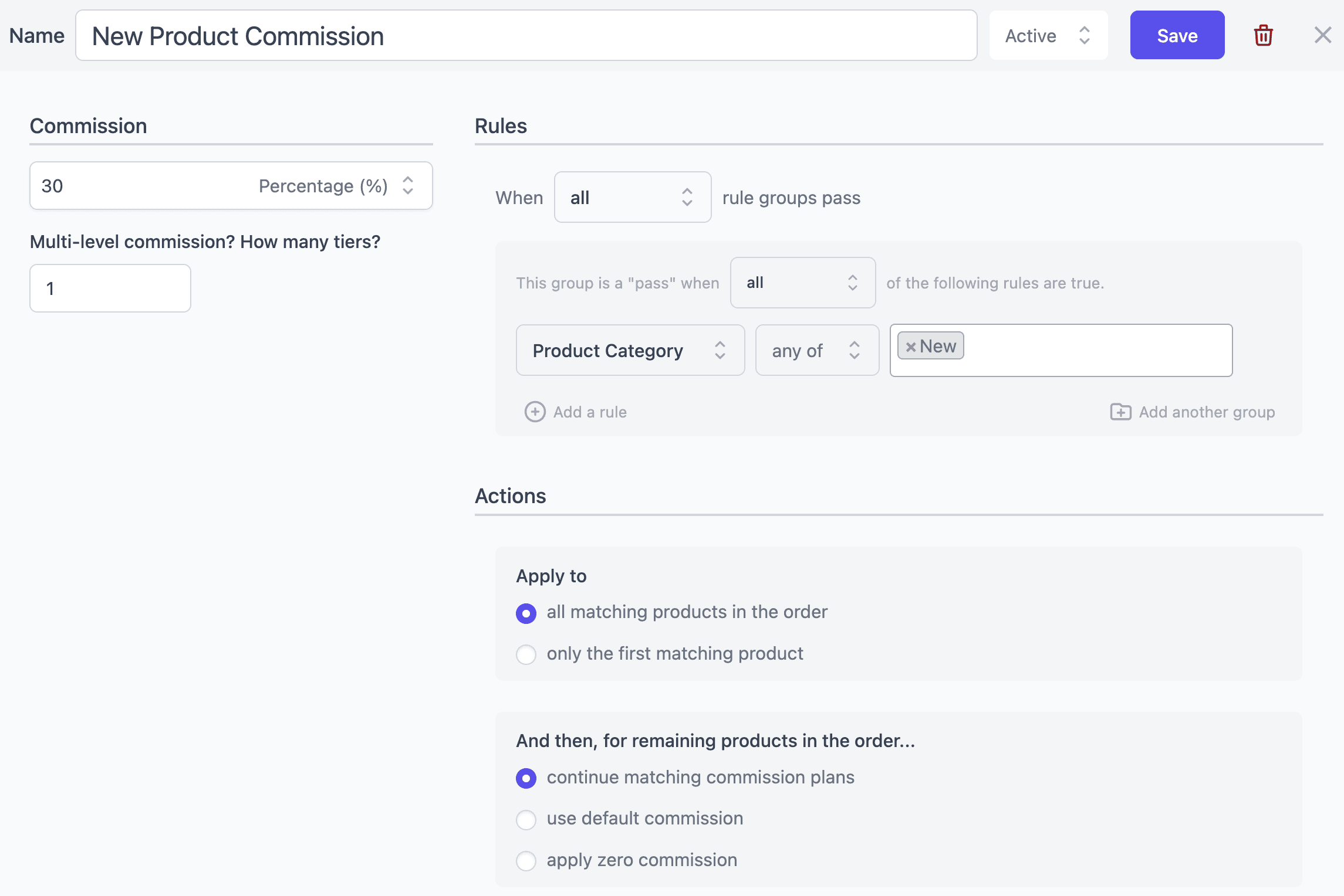 new customer commission plan