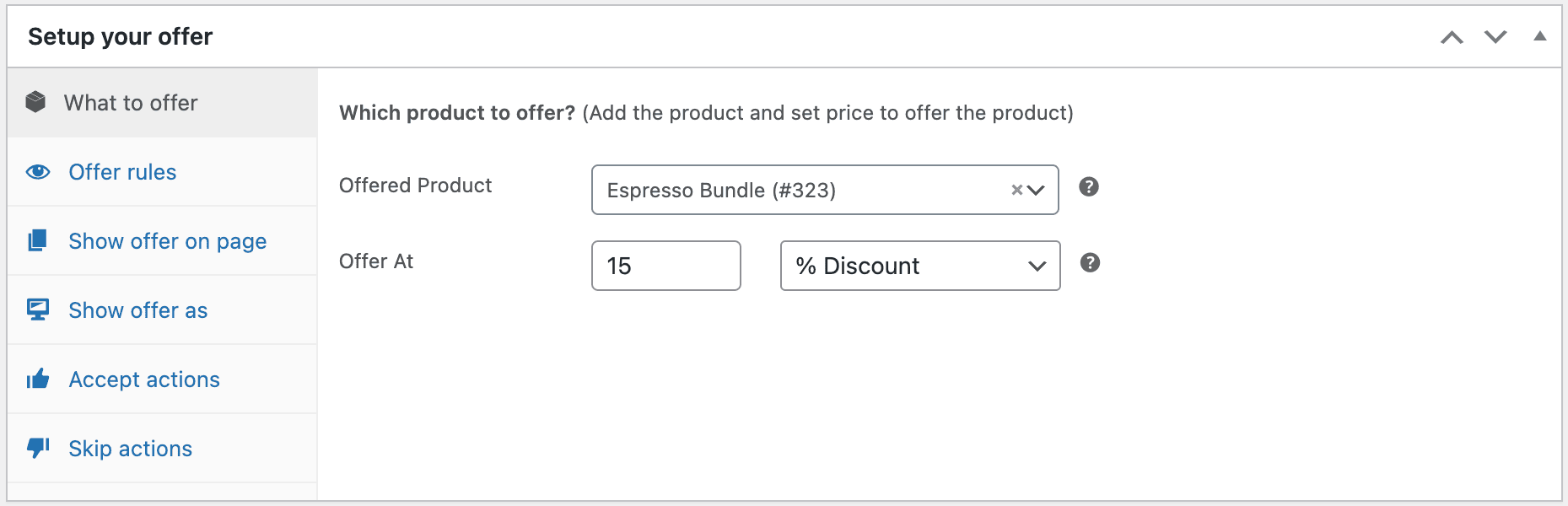 select cart upsell product at discount